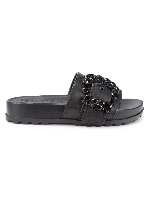 Karl Lagerfeld Paris Bryton Buckle Flat Sandals